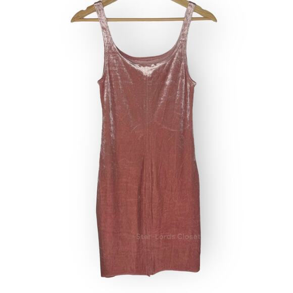 Zara Trafaluc Velvet Bodycon Tank Dress | Small | Pink Scoop Neck Party Cocktail - Picture 6 of 6